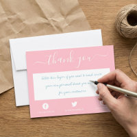 Remerciements sociaux écrits à la main insérez la 