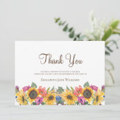 Carte De Remerciements Remerciements Tournesol Deuil Funéraire (Debout devant)