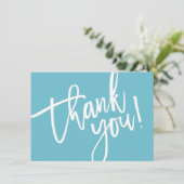 Carte De Remerciements REMIERCIEMENT ENTREPRISE insert moderne logo aqua (Debout devant)