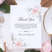 CARTE DE REMERCIEMENTS REMIERCIMENT PLUIE DE FLEURS ROSE PÂLE