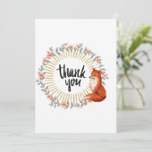 Carte De Remerciements Renard à l'aquarelle Couronne délicate (Debout devant)