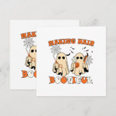 Carte De Remerciements Rendre les cheveux drôle Fantôme Coiffeur Hallowee (Devant / Derrière)