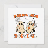 Carte De Remerciements Rendre les cheveux drôle Fantôme Coiffeur Hallowee (Dos)