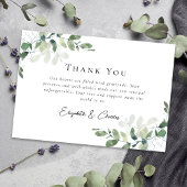 Carte De Remerciements Renouvellement simple de Vow Eucalyptus