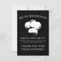 Réouverture Covid Restaurant Chapeau de Chef Noir 