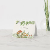 Carte De Remerciements Repas de mariage champêtre Toadstool verdure (Devant)