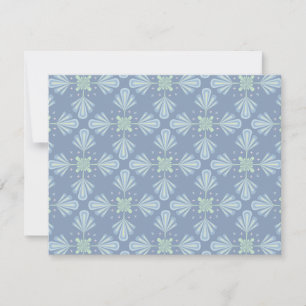 Carte De Remerciements Répétition abstraite florale bleu pastel