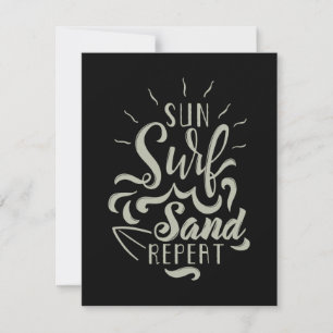 Carte De Remerciements Répétition du sable Surf Sun