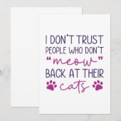 Carte De Remerciements Répondre au miaulement de leurs chats (Devant / Derrière)