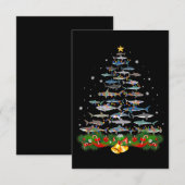 Carte De Remerciements Requin Noël Arbre de requin Amateurs de cadeaux (Devant / Derrière)