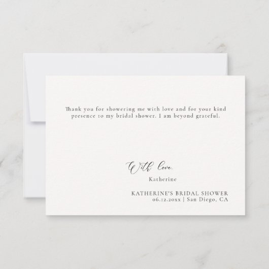 Carte De Remerciements Réserver Lover Thème Réserver Fête des mariées lit (Dos)