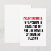 Carte De Remerciements Responsables de projet Nous sommes spécialisés dan (Devant / Derrière)