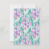 Carte De Remerciements Ressort rose pourpre Tulipe Floral Aquarelle (Dos)