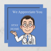 Carte De Remerciements Restez en sécurité (Devant / Derrière)