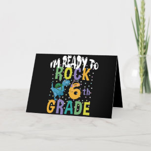 Carte De Remerciements Retour à l'école Je suis prêt à rocker 6e année Di