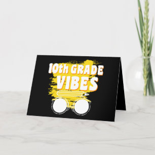 Carte De Remerciements Retour à l'école T-shirt 10e année Vibes Premier J