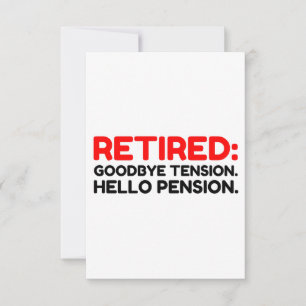 Carte De Remerciements Retraité Au revoir tension bonjour pension
