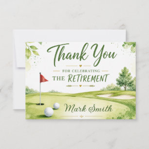 Carte De Remerciements Retraite de golf