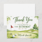 Carte De Remerciements Retraite de golf (Devant / Derrière)