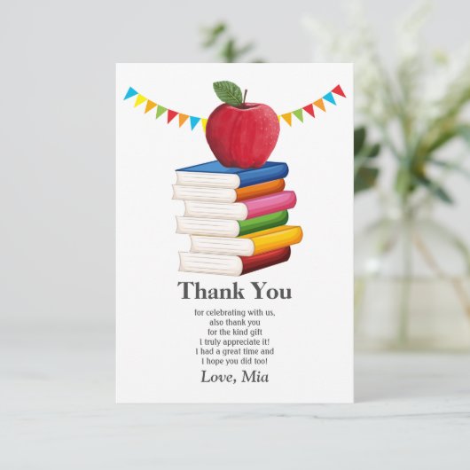 Carte De Remerciements retraite d'enseignant, Apple, retraite d'enseignan (Debout devant)