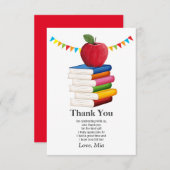 Carte De Remerciements retraite d'enseignant, Apple, retraite d'enseignan (Devant / Derrière)