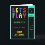 Carte De Remerciements Retro Arcade Game Kids 1er anniversaire<br><div class="desc">Jeu d'arcade coloré rétro enfants 1er anniversaire carte de voeux de fête. Personnalisez-le avec les détails de votre événement. Conception Unisex pour un garçon ou une fille.</div>