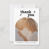 Carte De Remerciements Retro Arch Photo Message Wedding (Devant)