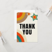 Carte de remerciements rétro avec typographie en g (Devant/Arrière en situation)