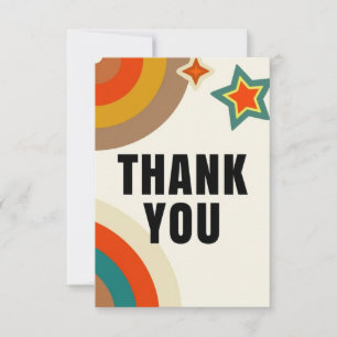 Carte de remerciements rétro avec typographie en g