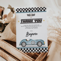 Retro Blue Race Car Boy Fête d'anniversaire