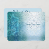 Carte De Remerciements Retro Boho Floral Mandala Zen Bleu clair (Devant / Derrière)