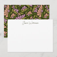 Retro Boho Green Botanical Super Personnalisé