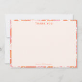 Carte De Remerciements Retro Boho Pink Orange Floral Cute Baby Shower (Devant)