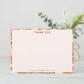 Carte De Remerciements Retro Boho Terracotta Floral Personalized Wedding (Debout devant)