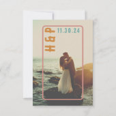 Carte De Remerciements Retro Bold Typographie Bright Photo Mariage (Dos)