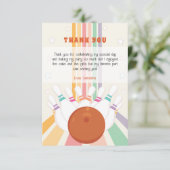 Carte De Remerciements Retro Bowling anniversaire de enfant Party (Debout devant)