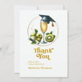 Carte De Remerciements Retro Brunch Graduation Photo (Devant)