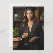 Carte De Remerciements Retro Brunch Graduation Photo (Dos)