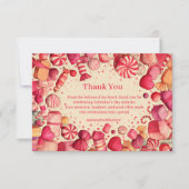 Carte De Remerciements Retro Candy Sweets Valentine Party (Devant)