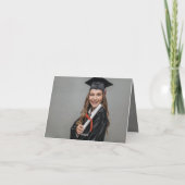 Carte De Remerciements Retro Chalboard Sketch Photo Graduation Cap Grad (Dos)