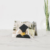 Carte De Remerciements Retro Chalboard Sketch Photo Graduation Cap Grad (Dos)