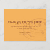 Carte De Remerciements Retro Cinnamon Roll Logo Cake Care Instructions (Dos)