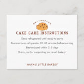 Carte De Remerciements Retro Cinnamon Roll Logo Cake Care Instructions (Devant)