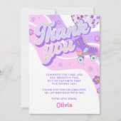 Carte De Remerciements Retro Disco Roller Skate Anniversaire (Devant)