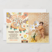 Carte De Remerciements Retro Disco Roller Skate Let's Roll Anniversaire P (Devant)