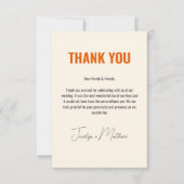 Carte De Remerciements Rétro Élégant Moderne Floral Orange (Devant)