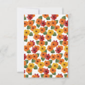 Carte De Remerciements Rétro Élégant Moderne Floral Orange (Dos)