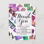 Carte De Remerciements Rétro enregistreurs à cassettes modelés des années (Devant / Derrière)