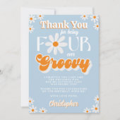 Carte De Remerciements Retro Four Ever Super Boys 4e anniversaire (Devant)