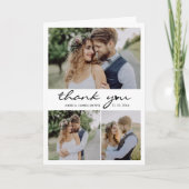 Carte De Remerciements Retro Heart Script 4 Photo Collage Mariage (Devant)